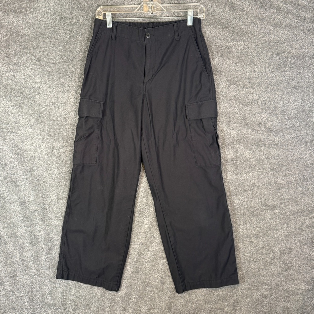 Uniqlo Pants Womens Small Cargo Pants Stretch Waist Baggy‎ Wide Leg Y2K